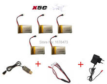 Syma X5A/X5c 2.4G RC drone RC quadcopter spare parts X5C-11 3.7V 650mah upgrad Li-po battery and wall charger free shipping