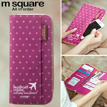 Square M Travel Documents Package Multi-function Passport Holder Change Card Bag Men And Women Passport Package