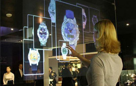 32 inch 4 real points interactive touch foil Film through glass window