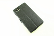 High quality PU leather double window silk grain cell phone holster Case For Lenovo VIBE Z2