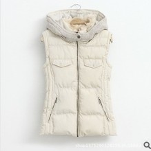 2014 New List Women s Vest Winter Sleeveless Women S Hooded Vest Color Patchwork Wadded Jacket