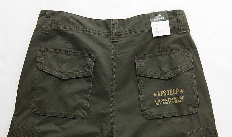 2015 Brand AFS JEEP Plus Size 30-44 Summer Men\'s Army Green Cargo Casual Bermuda Shorts Cotton Short Pants Pantalones Corto 882 (6)
