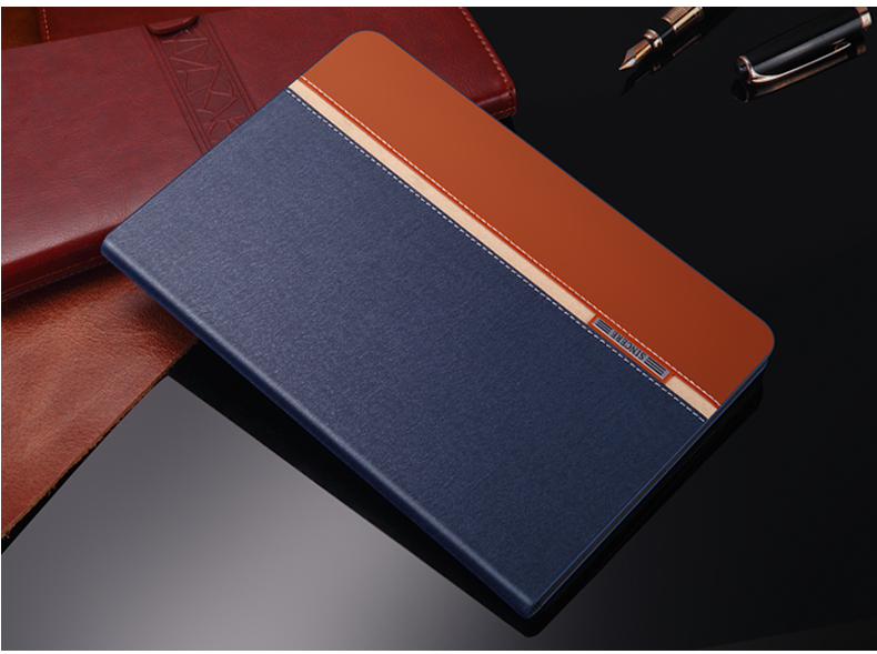 For iPad Pro 9.7 Case Smart Flip Cover Stand PU Leather Tablet PC Case Ultra Thin Sleep Wake Contrast Color Protective Shell