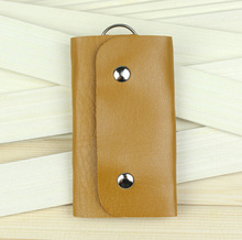 Hot Sale quality gifts Keys holder Organizer Manager pu leather Buckle key case wallet bolsa keychain
