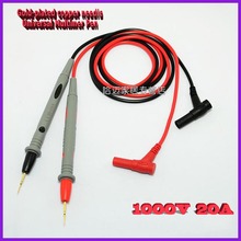 2 Pairs ( 2 Red y 2 negro ) 90 cm 1000 V 20A Multi Meter plomo / muy en sonda de prueba multímetro Digital pen envío gratis