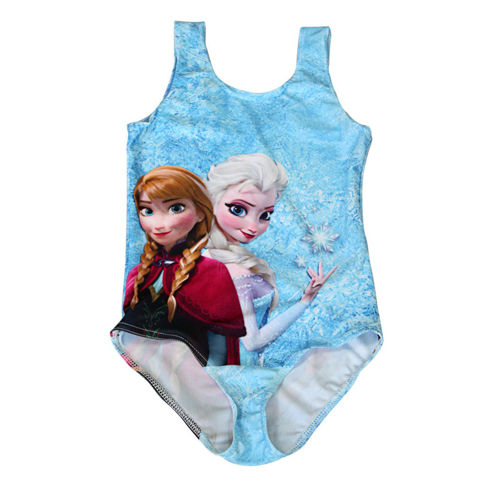 2015 New Arrival 5T-10T Toddler Girls Swimwear Anna Elsa Kids Bathing Suit One-Piece Swimsuit Swim Wear 5 -10 Yr CSST-0002 (1)
