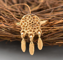 New fashion accessories jewelry 18K gold plated Dream catcher midi finger ring for women girl nice