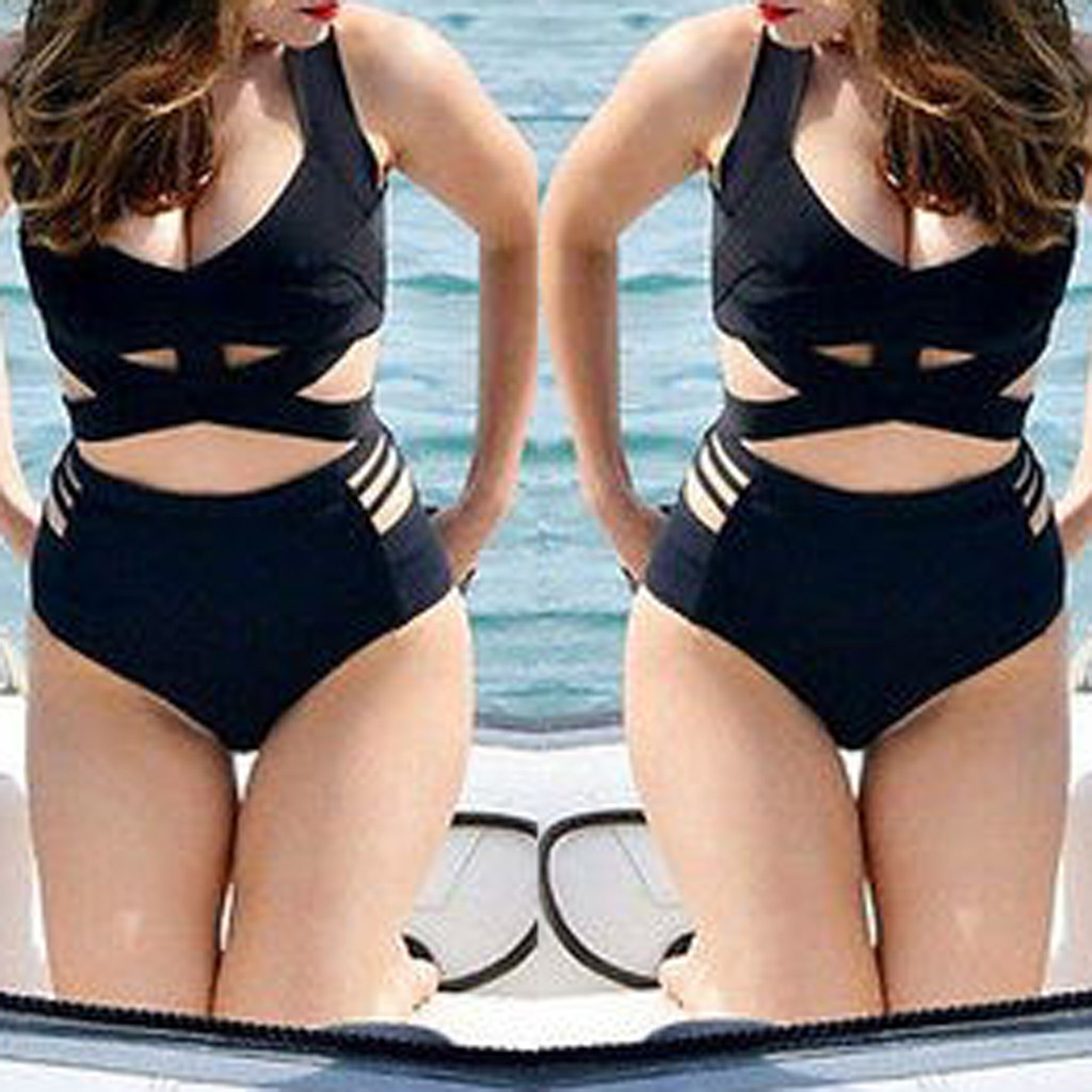 high waisted plus size bikini set