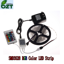 RGB LED Strip 5M 300Led 3528 SMD + 24Key IR Remote Controller+12V 2A Power Adapter Flexible Light Led Tape Home Decoration Lamps