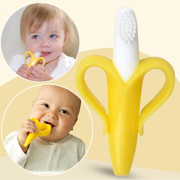 High-Quality-And-Environmentally-Safe-Baby-Teether-Teething-Ring-Banana-Silicone-Toothbrush
