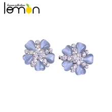 High Quality Women Fashion Jewelry Luxury Opals Clip Earrings Ladies No Pierced Earring Clip Charms Boucles Female NMSB-40