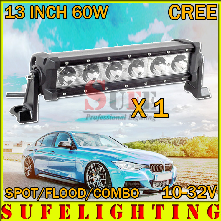 1PCS 13 INCH 60W CREE LED Work Light  Driving Light Bar Offroad Truck Tractor 4x4 Spot Flood For Motorcycle Bike Car Fog Lamp