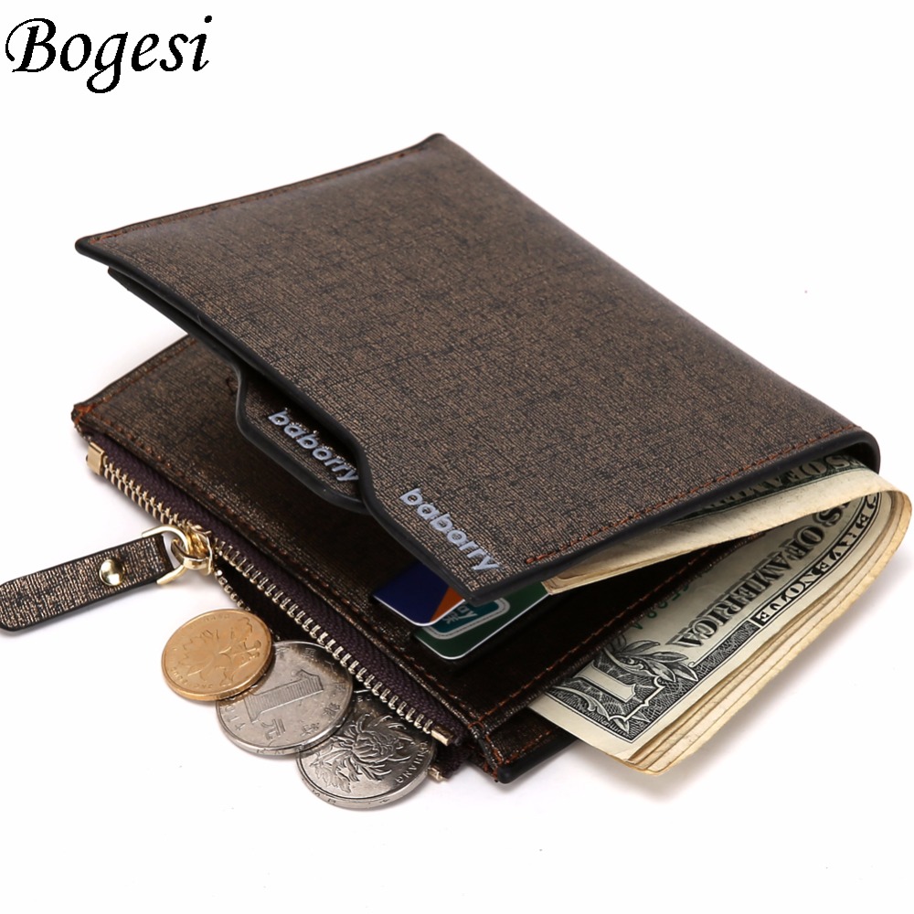 2016 Hot Fashion men wallets Bifold Wallet ID Card holder Coin Purse Pockets Clutch with zipper ...