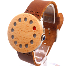 Bobobird 12holes Design Wood Watches Cool Casual Quartz Watches for Men Women With Real Leather Straps as Christmas Gifts