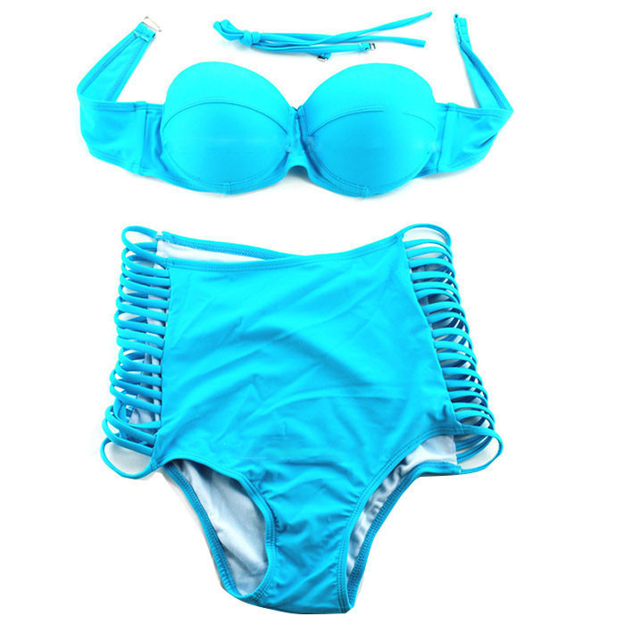 Free Shipping 2015 Beauty Women Favor Padded Boho Fringe Top Strapless Bikini set Sexy Swimsuit Top and Bottoms Swimwear (4)