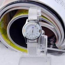Shiny Fashion Casual Women Analog Quartz Stainless Steel Mesh Band Rhinestone Wrist Watch Lady Clock Wristband