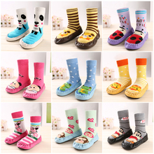 Hot Sale 100% cotton Baby Boy Girl Character Socks Anti Slip Newborn Animal Cartoon Shoes Slippers Boots