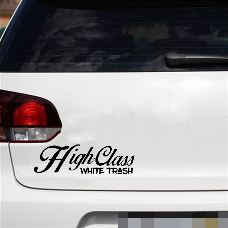 Class WHITE TRASH Decal Sticker Diesel Truck Powerstroke Window Vinyl Lettering