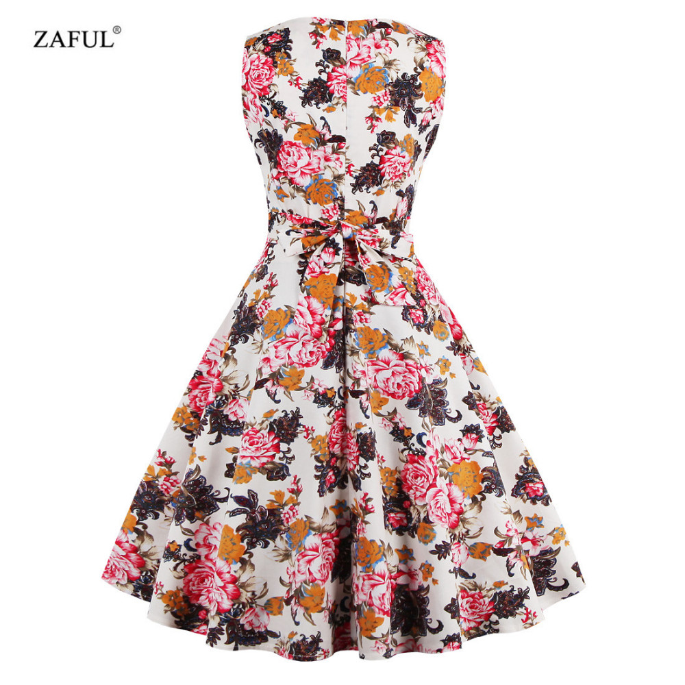 ZAFUL Plus size Summer Women Dress Audrey hepbum 50s Vintage Floral Print robe Retro Elegant Party Dress Feminino Vestidos (23)