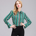 Plus Size S 2XL 2017 Hot Sale OL Women Blouse Shirt Spring Fashion V Neck Green