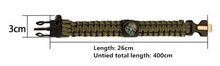 Outdoor Camping Parachute Cord tool Emergency emergency Kit Survival Bracelet Rope with Buckle Compass bracelet