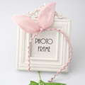 New Korean Fashion Ornaments Retro Colorful Chiffon Wave Rabbit Ears Headband Bow Hair Band Headwear For