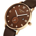 Free Shipping Watches Men top brand luxury Original GUANQIN New Fashion Quartz Waterproof Leather Strap Mens
