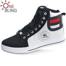 Hot Men Shoes 2016 new fall fashion men’s high upper shoes PU splicing Breathable waterproof Flats Plus Size