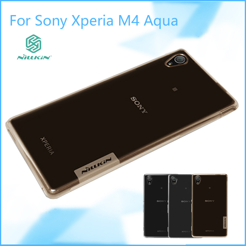 10pcs For Sony Xperia M4 Aqua M4 Aqua Dual NILLKIN TPU soft case phone cases Nature Series Luxury back protective cover +package