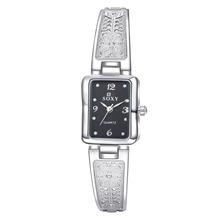 2016 Stainless steel Square Women Watches Fashion Luxury Bracelet Watch Women Rhinestone Elegant Quartz Watch