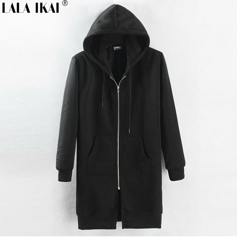 Extremely Trendy Mens Extended Long Hoodies and Sweatshirts Wraith Zip Up Uploaded Veste Homme Winter Jacket Coat Men SMR0149-5