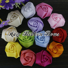 200pcs/lot 1.5″ Multilayers Satin Rosettes DIY Ribbon Rose Flower Girls Hair Rosette Hair Accessories