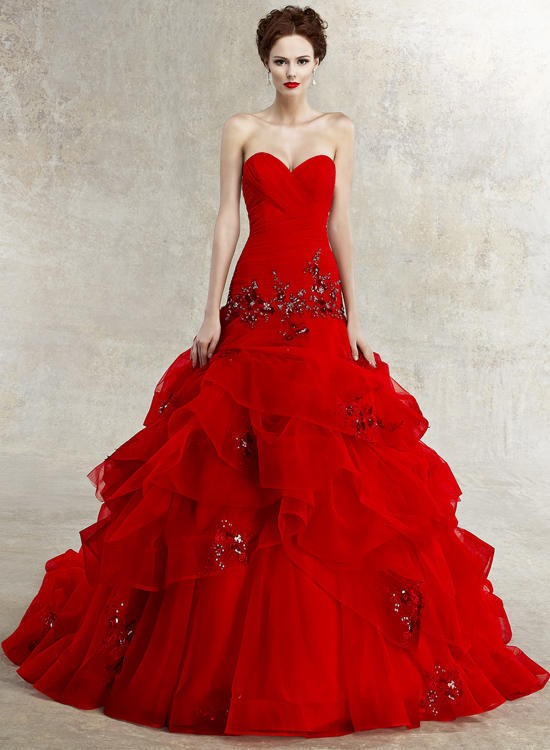 Online Buy Wholesale red mermaid wedding dress chapel train from ...
