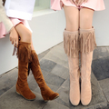 Tassel Knee-Length Boots 40-43 Plus Size 2015 Women's Boots Winter