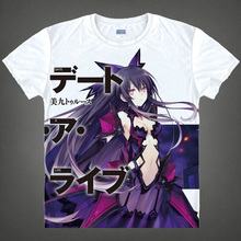 DATE A LIVE T-shirts kawaii Japanese Anime tshirts Manga Shirts Cute Cartoon Kurumi Tokisaki Cosplay shirts 37172682128 tee 125