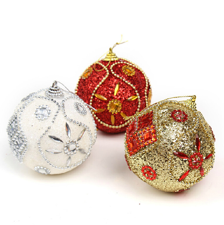 High Quality Personalized Christmas Ornaments about 8cm Colorful Ball