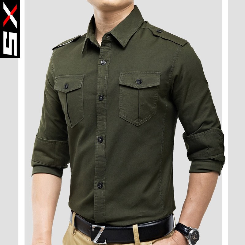 long sleeve epaulette shirt