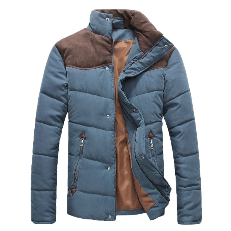 2015 New Arrival Fashion Men Winter Splicing Cotton Padded Coat Jacket Winter Plus Size High Quality