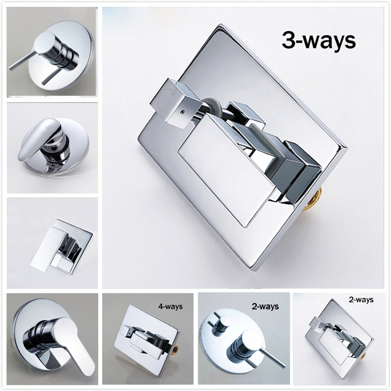 Chrome Brass Bathroom Hot Cold Bath Mixer Valve Wall Mounted Water Control Valve Single Handle Free Shipping