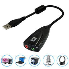 External USB Sound Card 5hv2 Audio Adapter To 3D CH Virtual 7.1 Channel Game Wired Remix Sound Track For Win7/8 Laptop PC