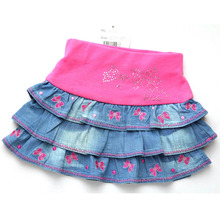 Girls Denim Skirts children embroidery kids mini Party Jeans tutu Skirts baby christmas clothing MH2241