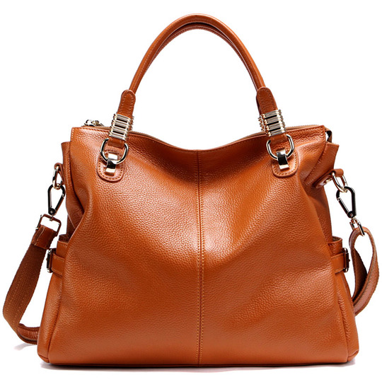 Women's handbag 2013 autumn fashion casual cowhide handbag brief one shoulder cross-body brown genuine leather big bags