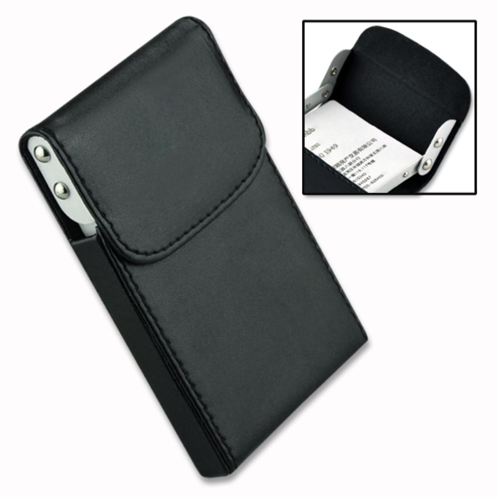 Xmas Pocket Leather Business Credit Card Holder Case Black EG0119