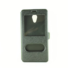 High quality PU double window silk grain Mobile phone holster Case For Meizu M2 Mini M2Mini