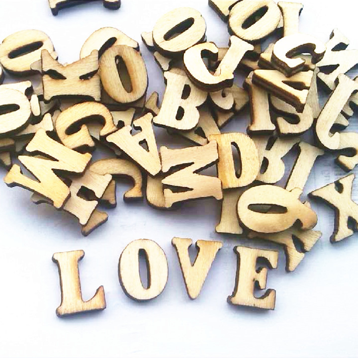 100 PCS ingl u00eas letras casamento tal u00e3o de madeira Feira Artesanato Osasco ~ 100 PCS ingl u00eas letras casamento tal u00e3o de madeira