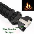 Paracord Rescue Rope Escape Bracelet 4 in 1 Flint Fire Starter Whistle Outdoor Camping Survival Gear