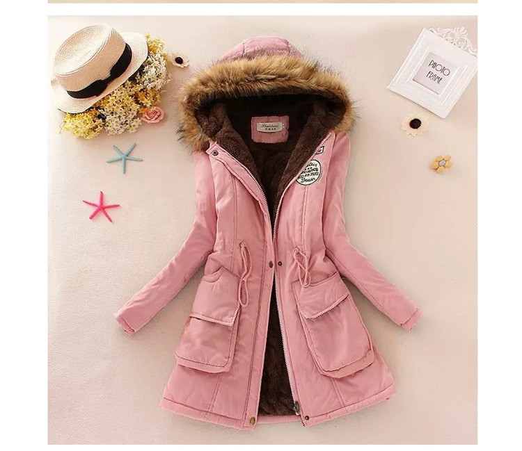 New Fashion Women Jacket Winter Warm Solid Hooded Coat Female Casual Slim Fur Collar Women Jacket And Coats Abrigos Mujer JT142 (9)