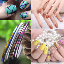 Retail 1mm Nail Striping Tape Line For Nails Decorations Diy Nail Art Self-Adhesive Decal Tools, 11 Colors For Choose