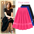 2016 Summer Skirts Women s Clothing Pleated Solid Chiffon short Tulle kilts European and American Style