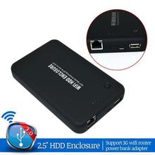 Новый 2.5 » USB 3.0 беспроводной wi-fi HDD внешний жесткий диск чехол, поддержка 3 г wi-fi маршрутизатор зарядное устройство для Android / окна / MAC OS